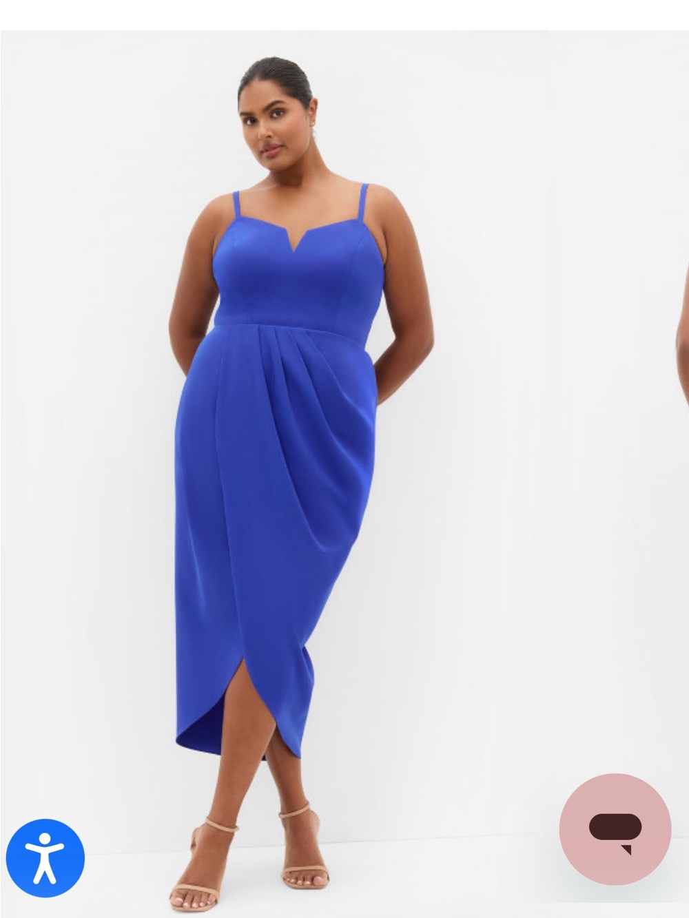 City Chic Royal Blue Spaghetti Strap Midi Dress